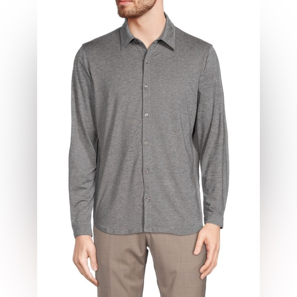 Zachary Prell Men's Shirt Charcoal Size XL Bill Point Collar Button Down Shirt